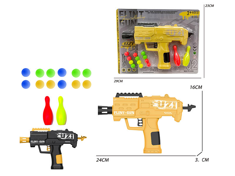 UZI Ping-Pong Ball Gun With Bowling Toy