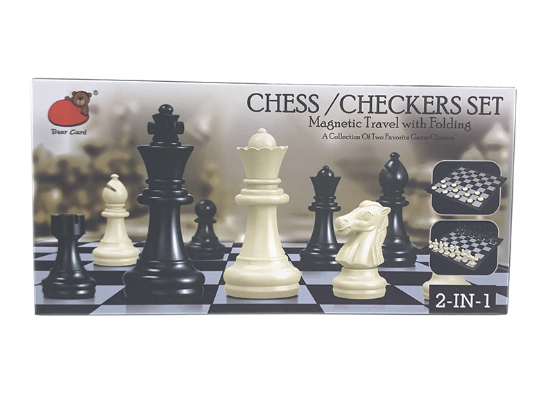 2 In 1 Folding Magnetic Chess/Checkers