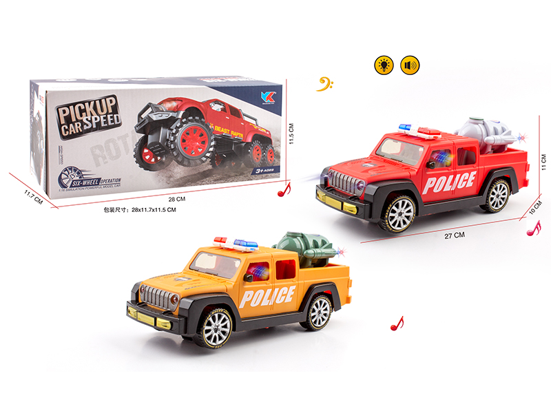 1:16 B/O Go And Bump Wrangler Pickup Police Car With Music And Light