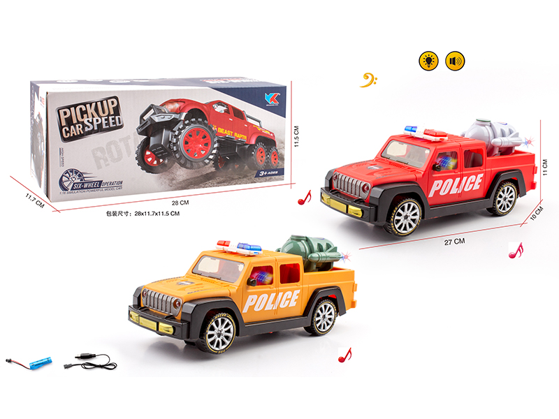 1:16 B/O Go And Bump Wrangler Pickup Police Car With Music And Light