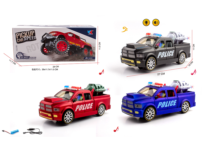 1:16 B/O Go And Bump Dodge Ram Pickup  Police Car With Music And Light