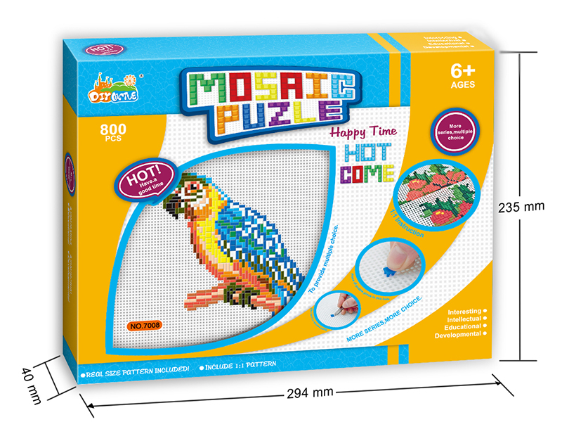 Parrot Mosaic Puzzle With Frame