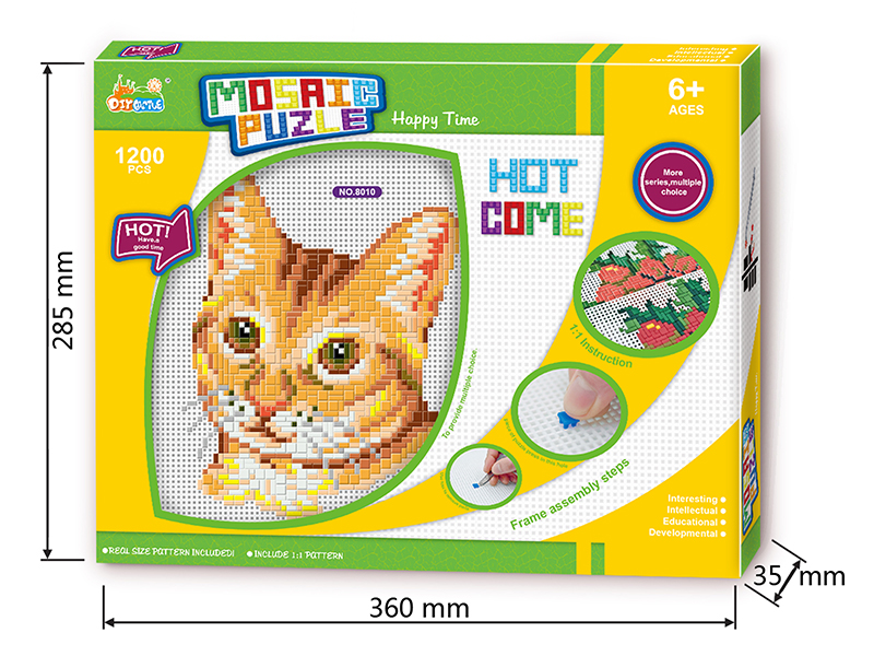 Cat Mosaic Puzzle With Frame