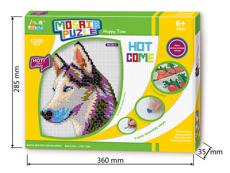 Siberian Husky Mosaic Puzzle With Frame