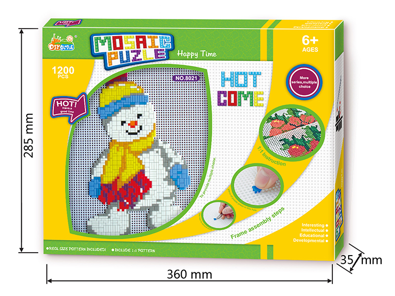 Snowman Mosaic Puzzle With Frame