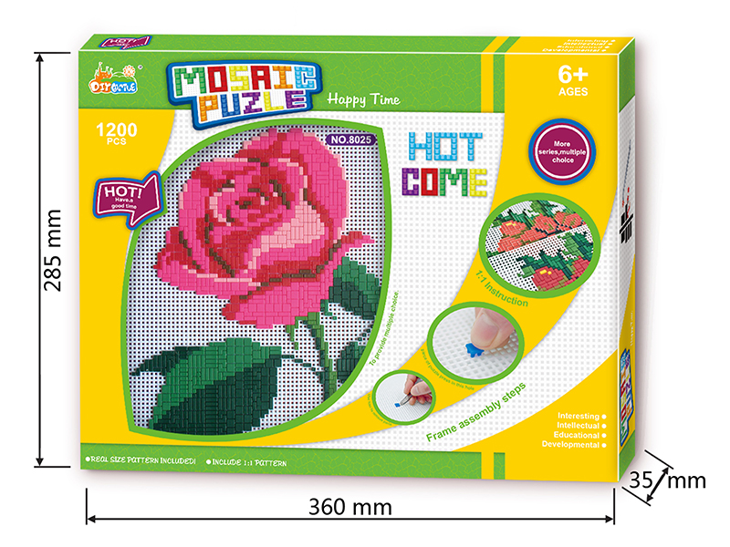 Rose Mosaic Puzzle With Frame