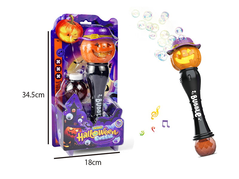 Electric Halloween Pumpkin Bubble Stick With Light And Music