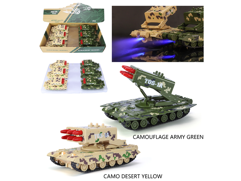 Pull Back TOS-1A Heavy Rocket Artillery Tank With Sound And Light(Spray Version)(6PCS)