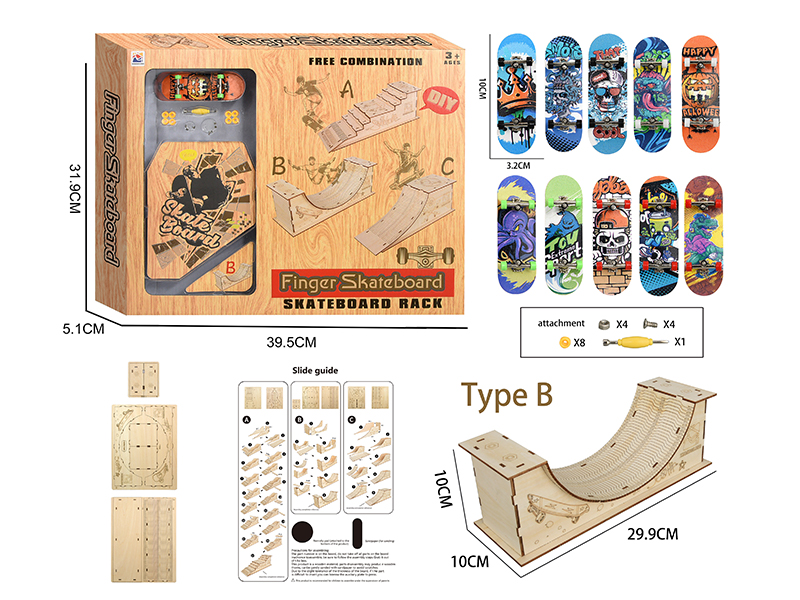 Wooden Finger Skateboard Toy