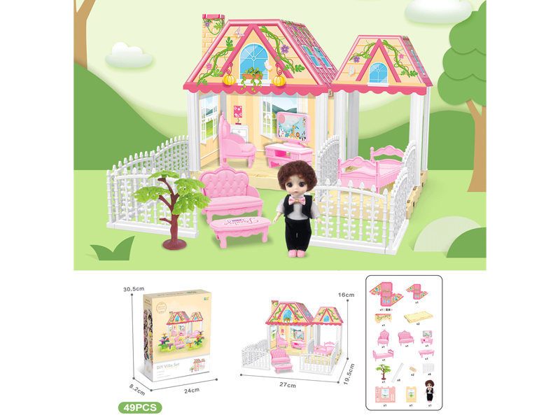 DIY Villa With 6-Inch Doll(49PCS)