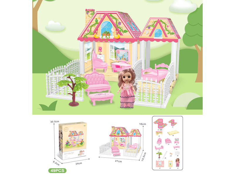 DIY Villa With 6-Inch Doll(49PCS)