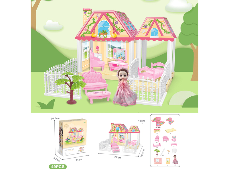 DIY Villa With 6-Inch Doll(49PCS)