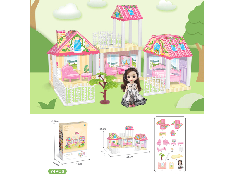 DIY Villa With 6-Inch Doll(74PCS)