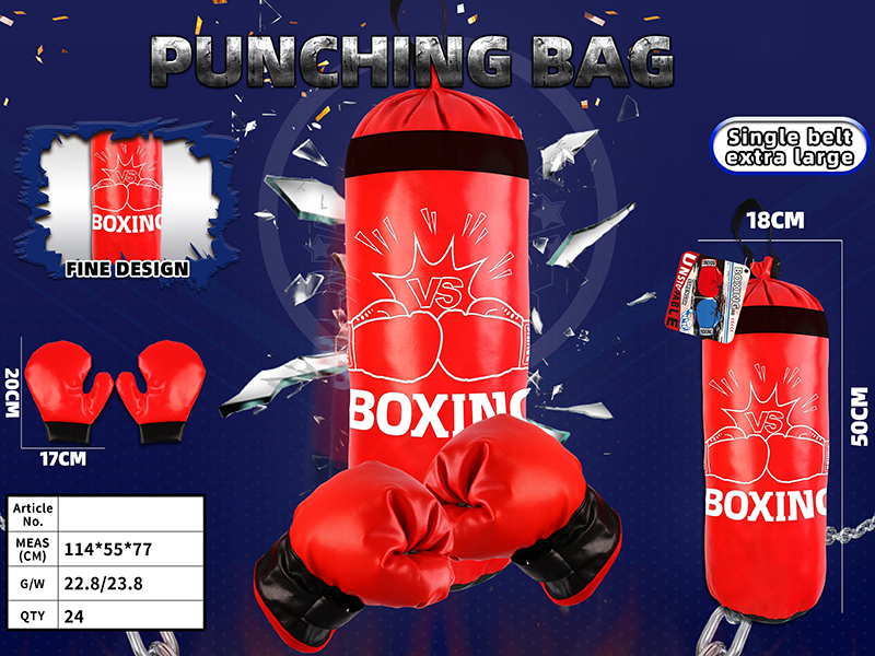 Single Belt Extra Large Punching Bag - Boxing Red