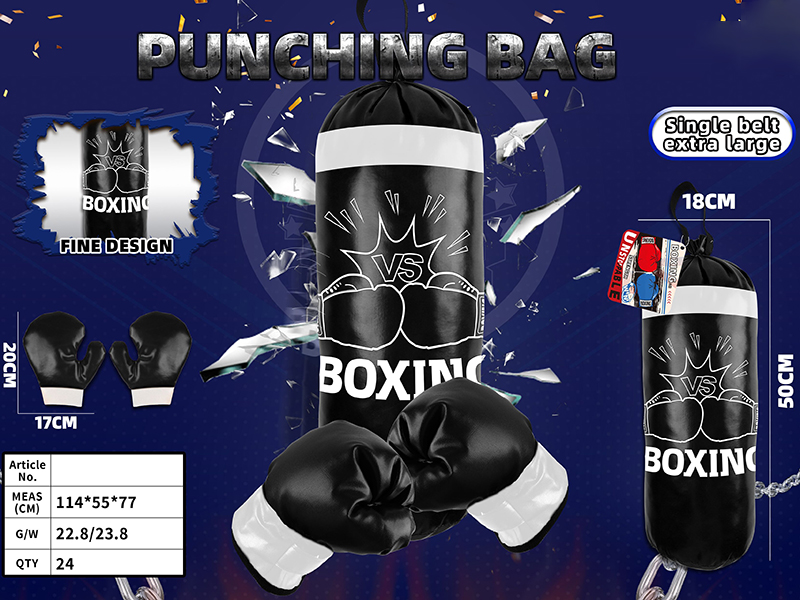 Single Belt Extra Large Punching Bag - Boxing Black