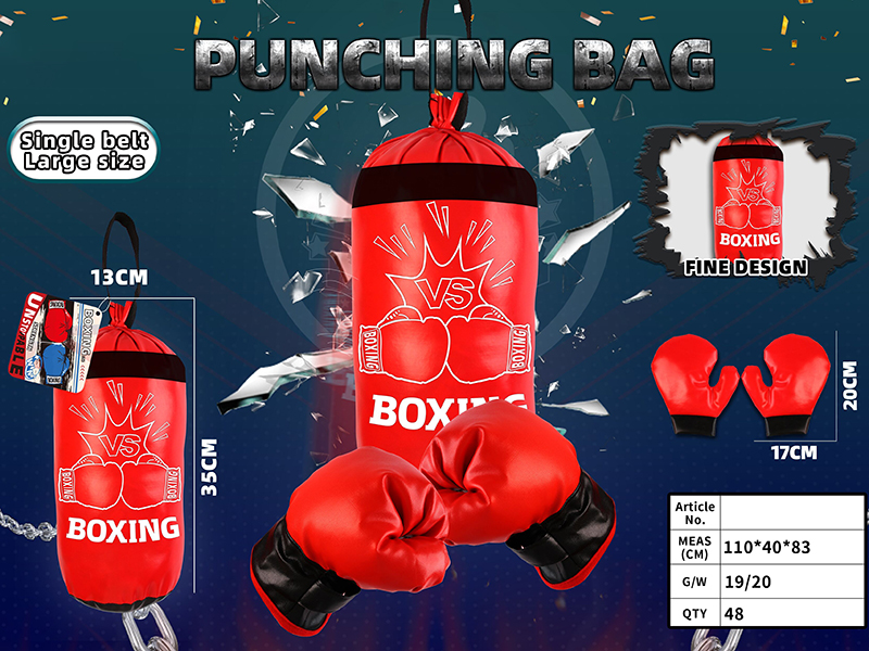 Single Belt Large Size Punching Bag - Boxing(Red)