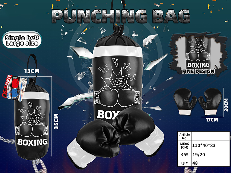 Single Belt Large Size Punching Bag - Boxing(Black)