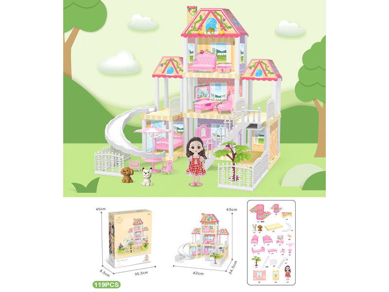 DIY Villa With 6-Inch Doll(119PCS)