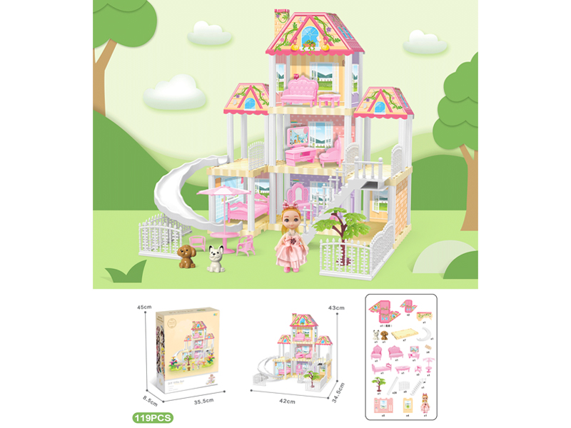 DIY Villa With 4-Inch Doll(119PCS)