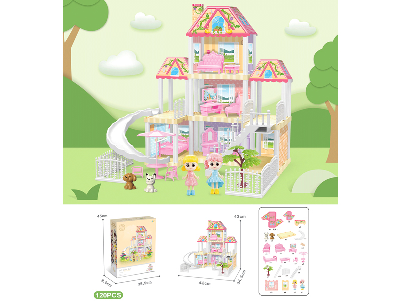 DIY Villa With Doll*2(120PCS)