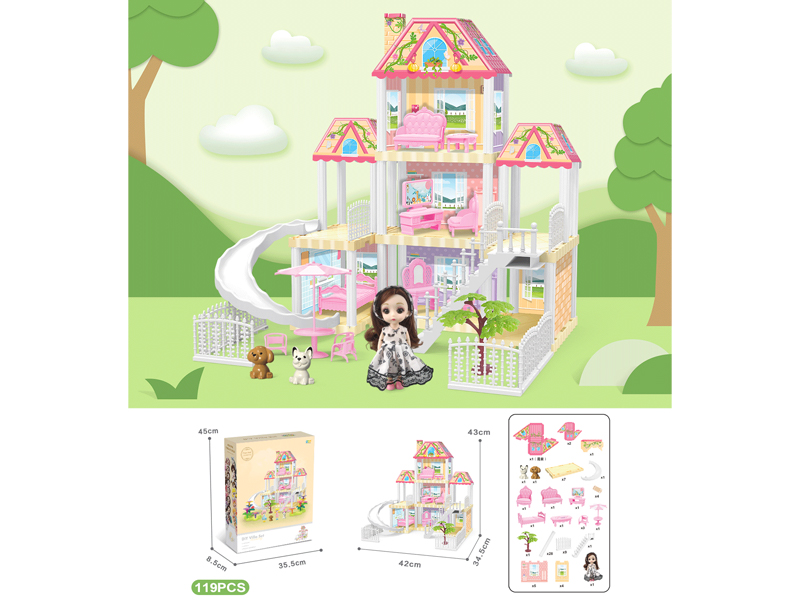 DIY Villa With 6-Inch Doll(119PCS)