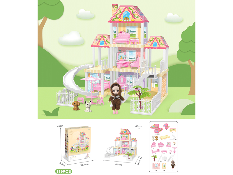 DIY Villa With 6-Inch Doll(119PCS)