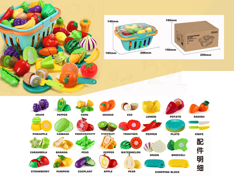 Basket Of Cutting Fruits 35PCS