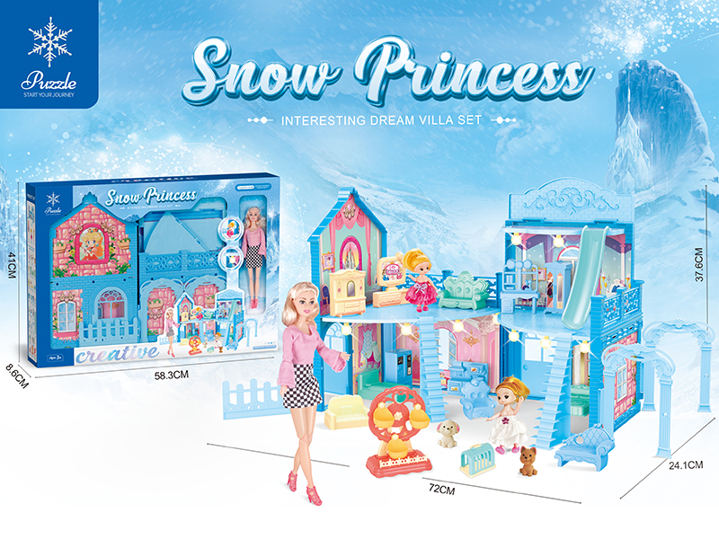 Snow Princess Theme House With Lights + 11