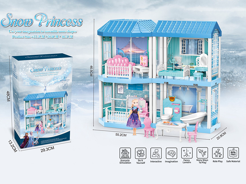 DIY Assembly Snow Princess Two-Storey Villa Toy