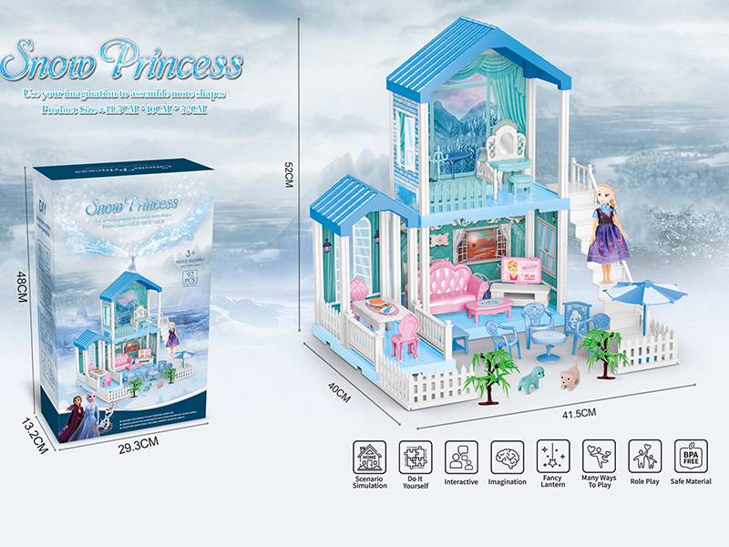 DIY Assembly Snow Princess Two-Storey Villa Toy