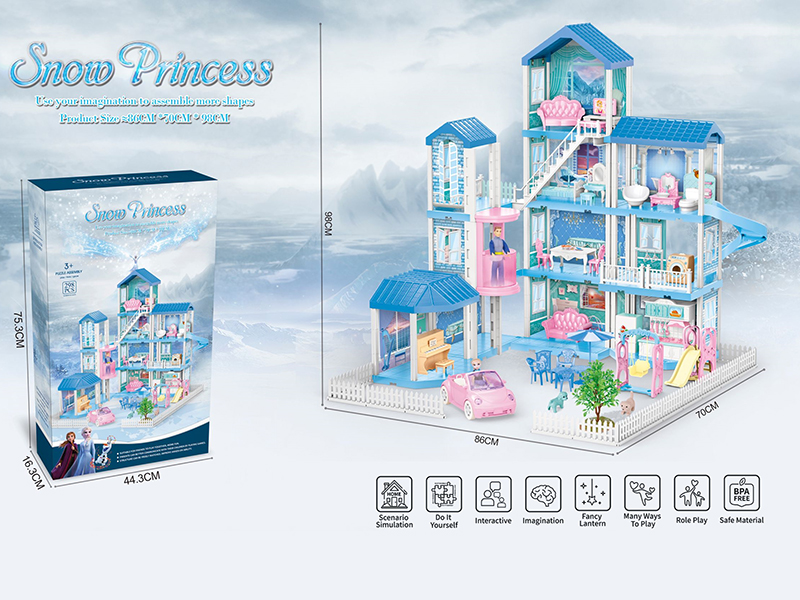 DIY Assembly Snow Princess Four-Storey Villa Toy