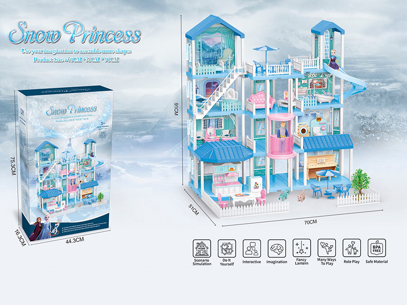 DIY Assembly Snow Princess Four-Storey Villa Toy