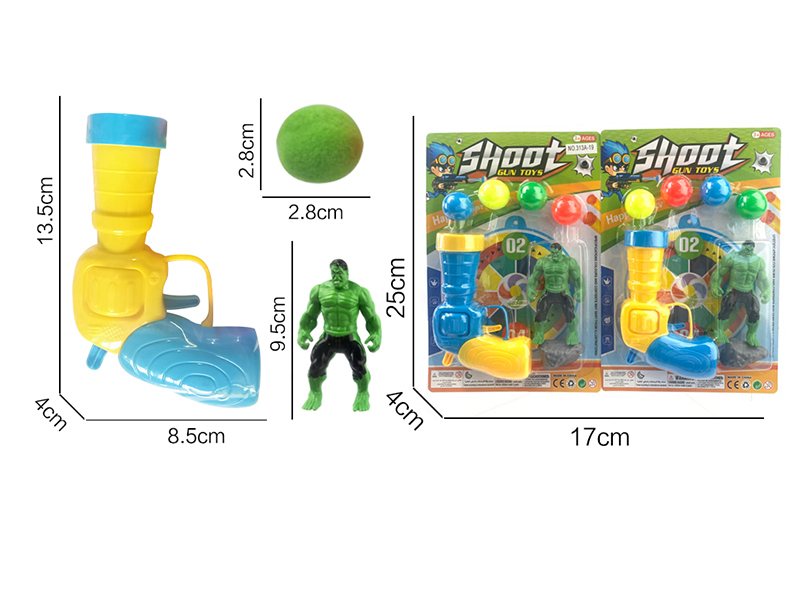 Ping-Pong Ball Gun Set With Hulk Toy