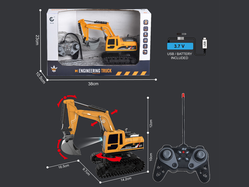 1:22 27MHz 6CH R/C Engineering Vehicle Series With Light