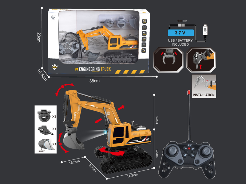 1:22 27MHz 6CH R/C Engineering Vehicle Series With Light