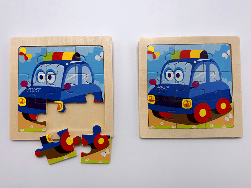 Wooden Puzzle - Police Car