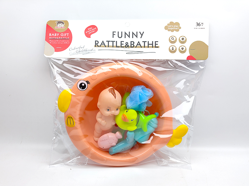 Round Fish Bowl+Shower Accessories+Vinyl Animals