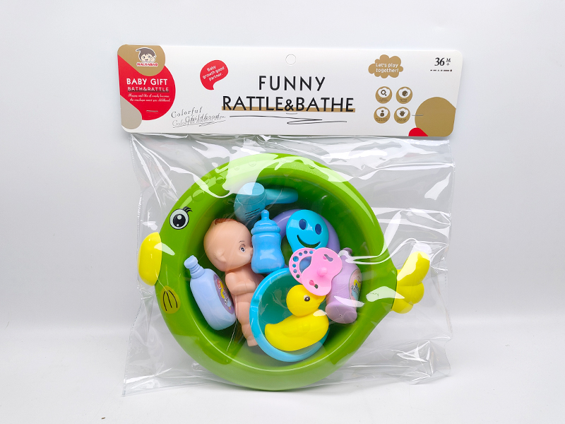 Round Fish Bowl+Shower Accessories+Vinyl Animals