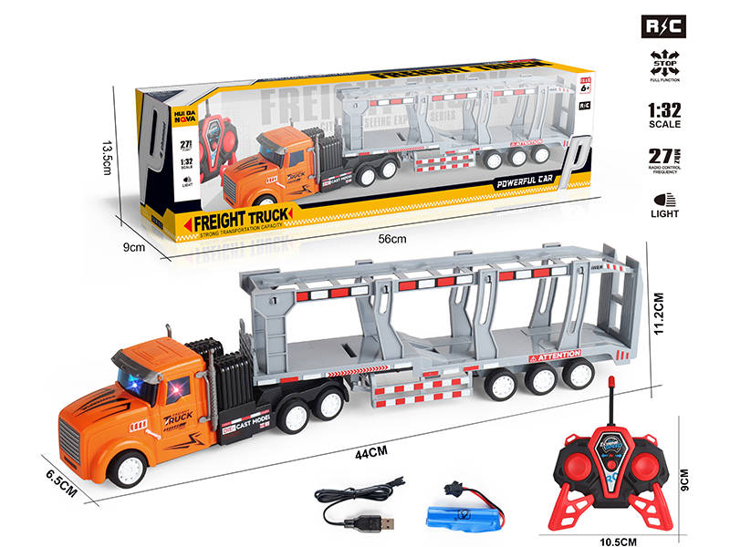 1:32 4-Channel Remote Control Double Deck Transport Truck With Lights