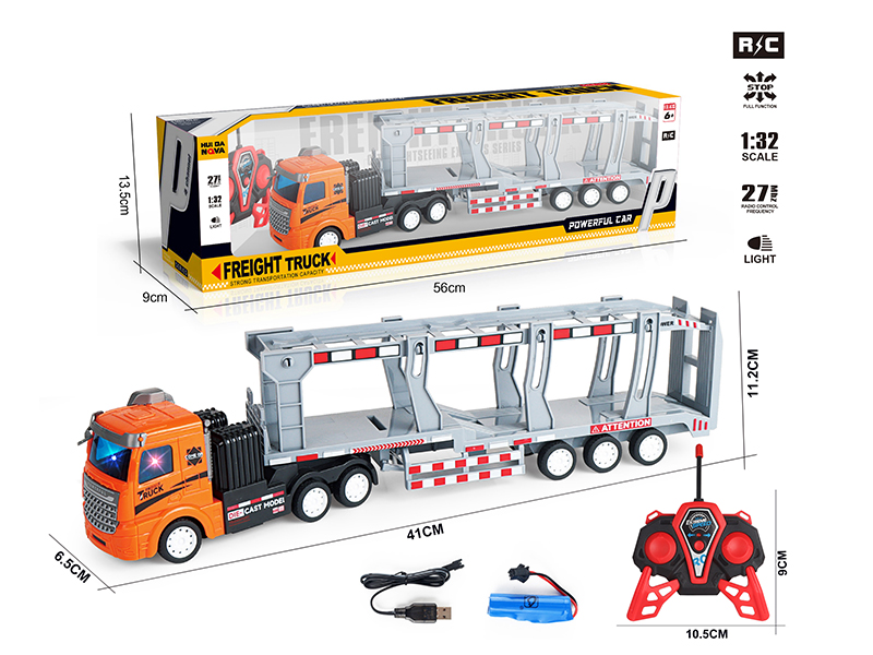 1:32 4-Channel Remote Control Double Deck Transport Truck With Lights