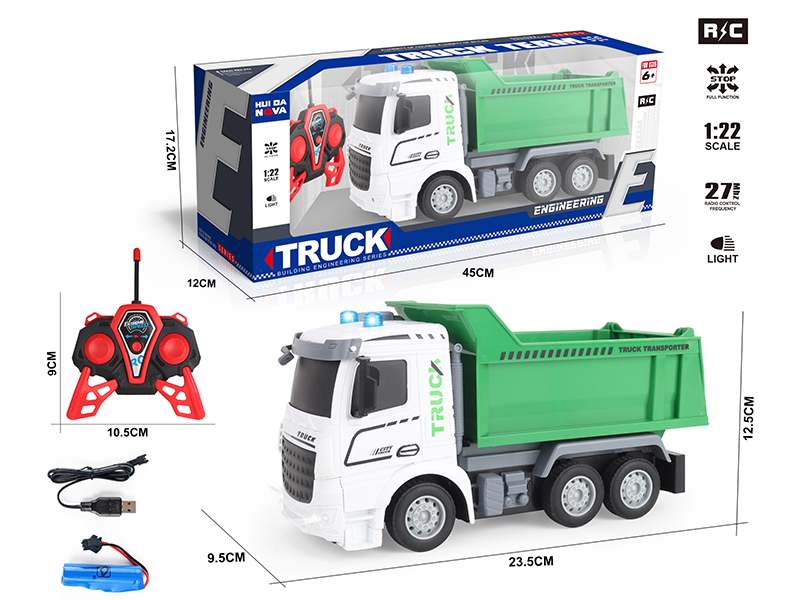 1:22 4-Channel Remote Control Sanitation Dump Truck With Lights