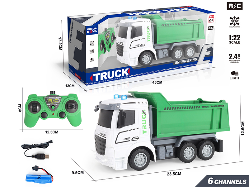 1:22 6-Channel Remote Control Sanitation Dump Truck With Lights And Sound