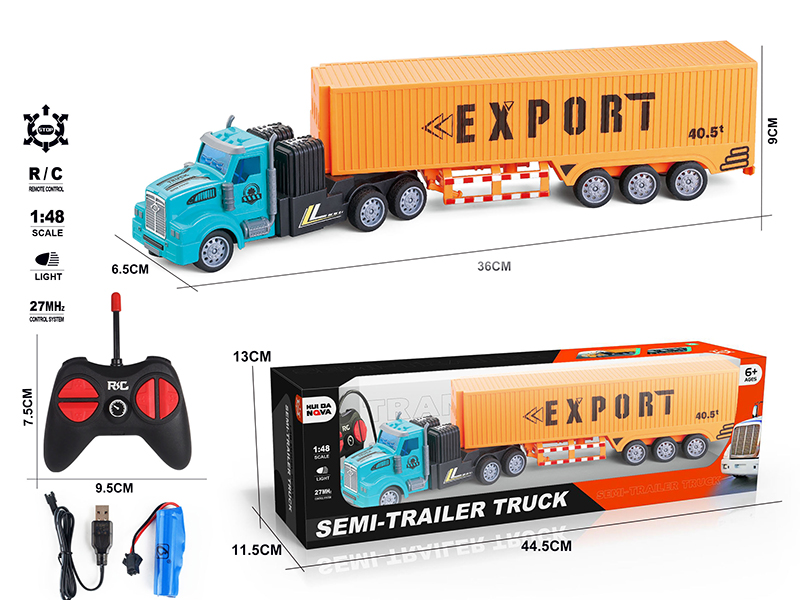 1:48 4-Channel Remote Control Container Car With Lights