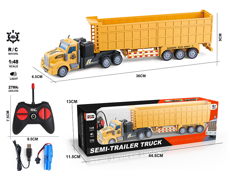 1:48 4-Channel Remote Control Dump Truck With Lights