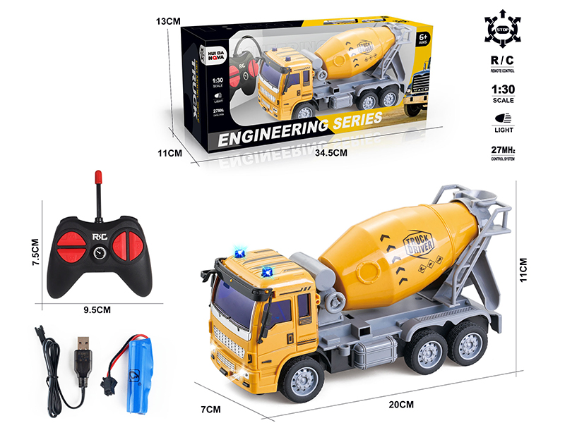 1:30 4-Channel Remote Control Concrete Mixer With Lights