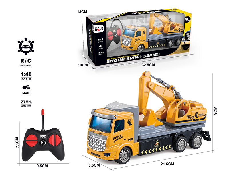 1:48 4-Channel Remote Control Excavator With Lights