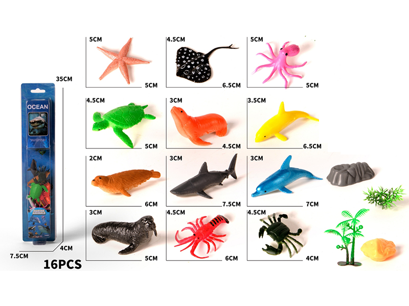 16PCS Marine Animal Set