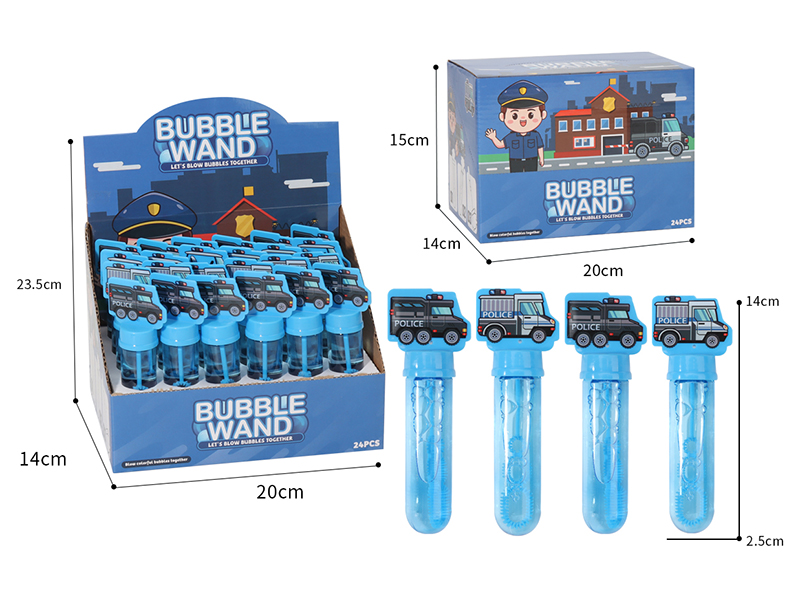 Police Car Bubble Sticks 24pcs