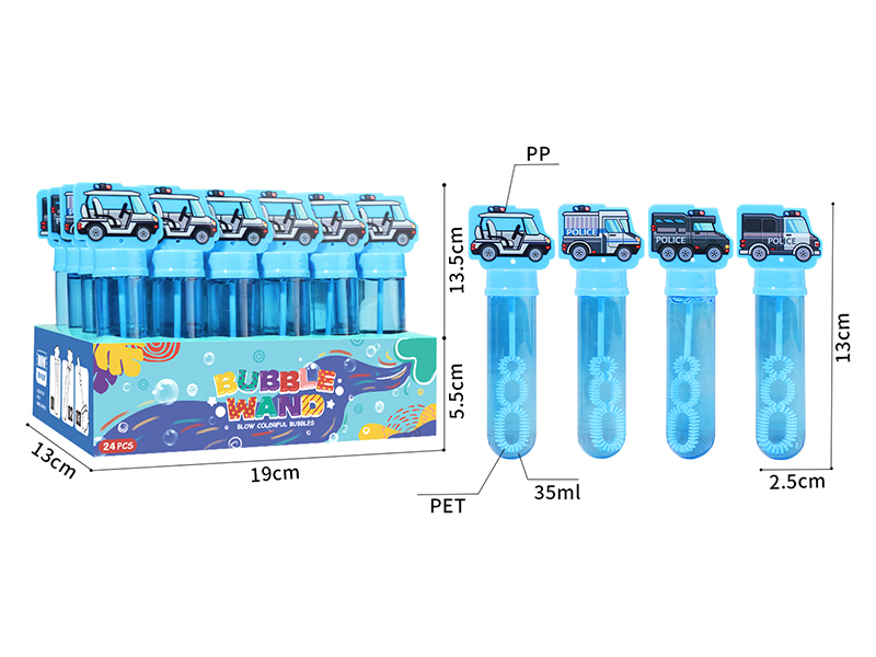 Police Car Bubble Sticks 24pcs