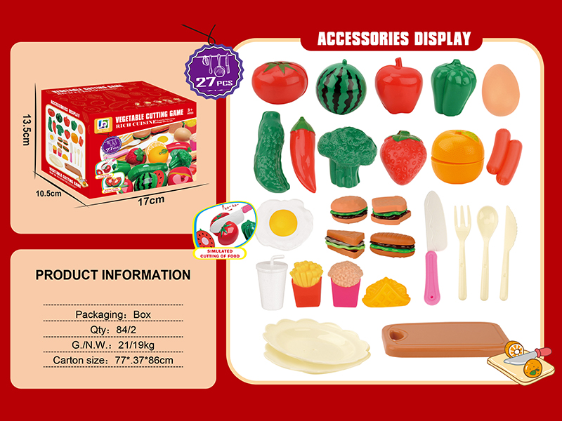 27PCS Cutting Food Toy